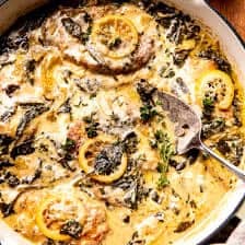 Lemon Butter Spinach and Artichoke Chicken | halfbakedharvest.com