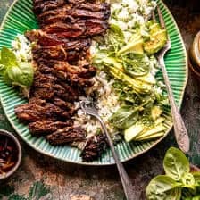 30 Minute Herby Lemon Garlic Steak and Rice | halfbakedharvest.com