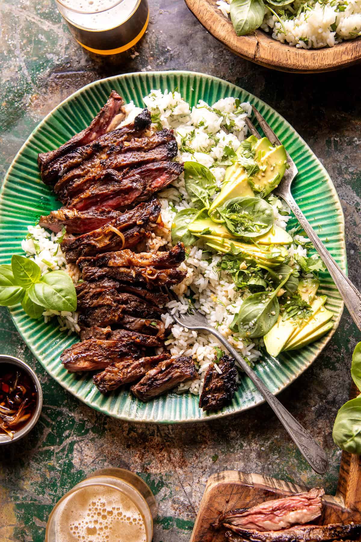 30 Minute Herby Lemon Garlic Steak and Rice | halfbakedharvest.com