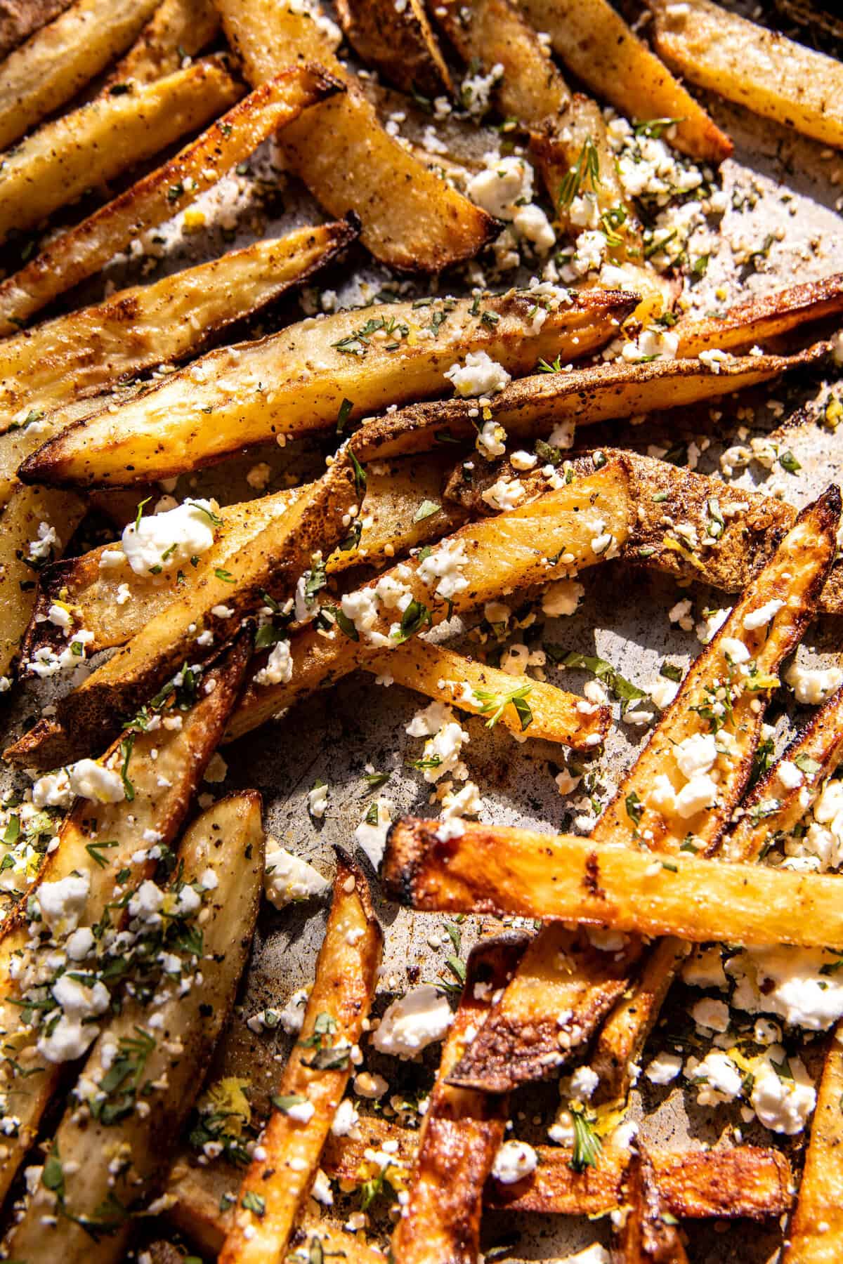 Chicken Tzatziki Skewers with Feta Fries | halfbakedharvest.com