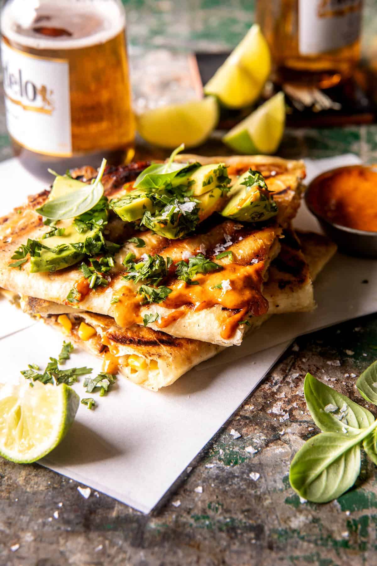 Chipotle Chile Lime Chicken Quesadillas | halfbakedharvest.com
