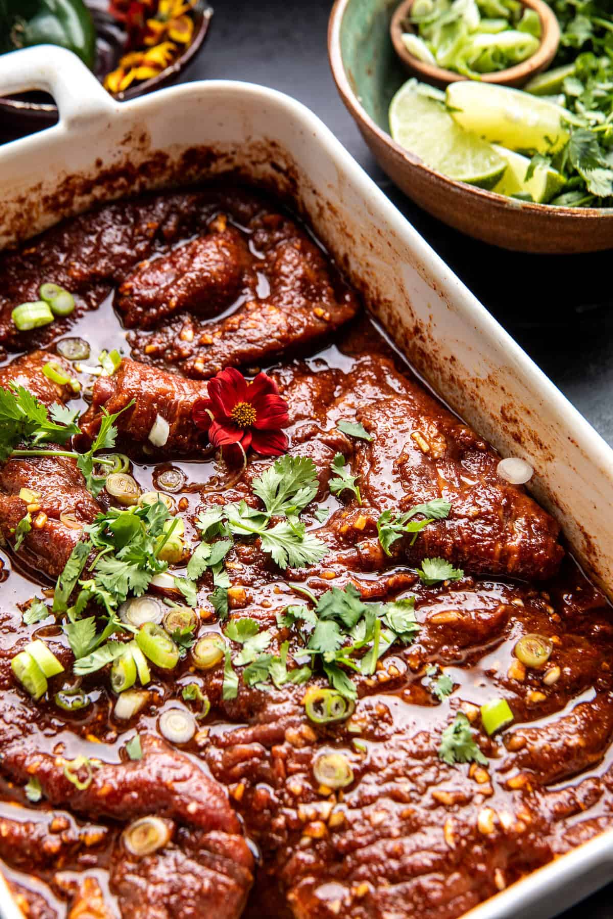 Sheet Pan Chipotle Steak Tacos with Mango Salsa | halfbakedharvest.com
