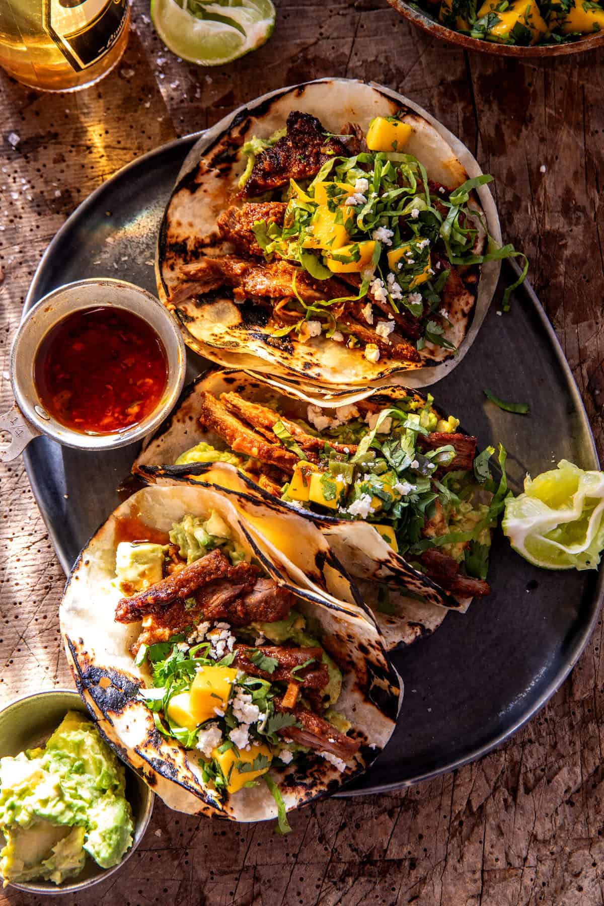 Sheet Pan Chipotle Steak Tacos with Mango Salsa | halfbakedharvest.com