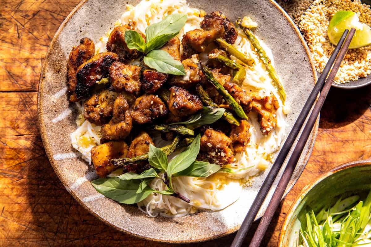 Thai Basil Chicken and Garlic Butter Noodles | halfbakedharvest.com
