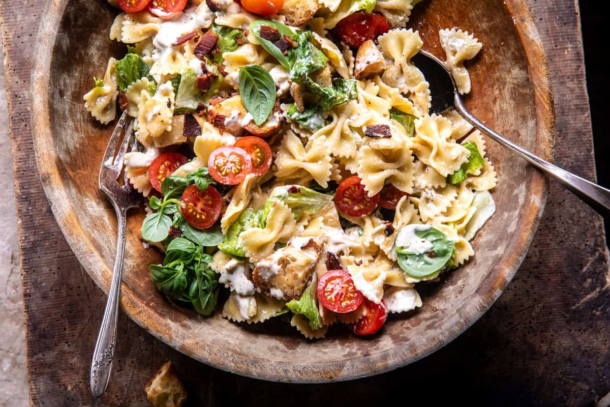 BLT Caesar Pasta Salad | halfbakedharvest.com