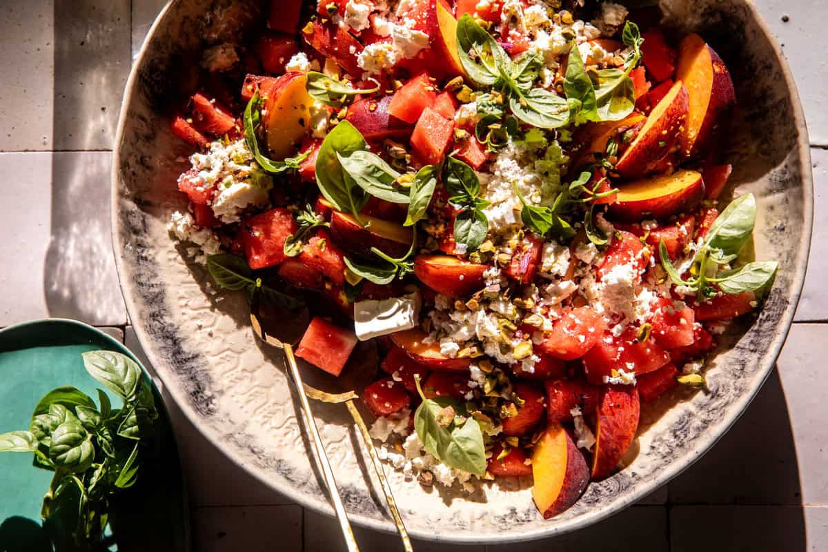Watermelon Peach Salad | halfbakedharvest.com
