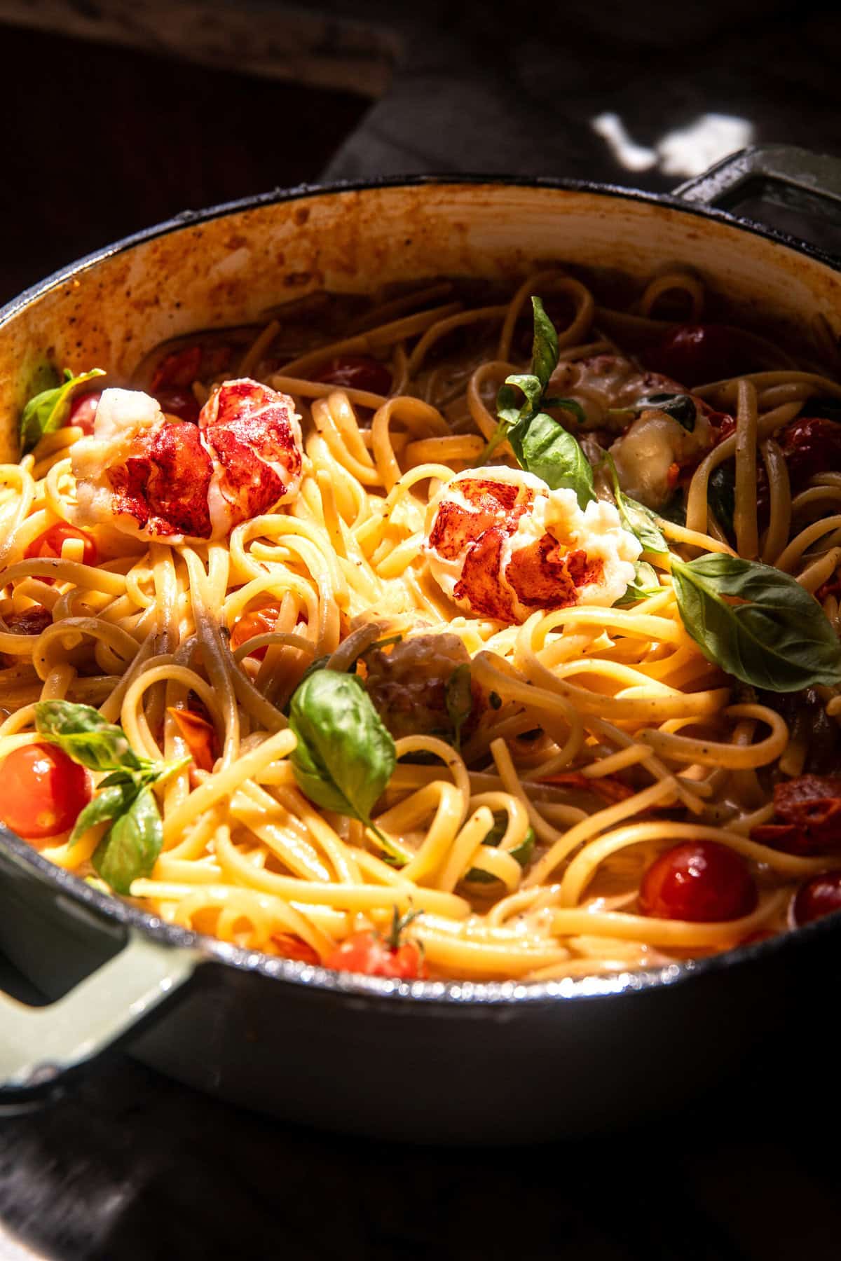 Creamy Tomato Lobster Linguine with Garlic Breadcrumbs | halfbakedharvest.com