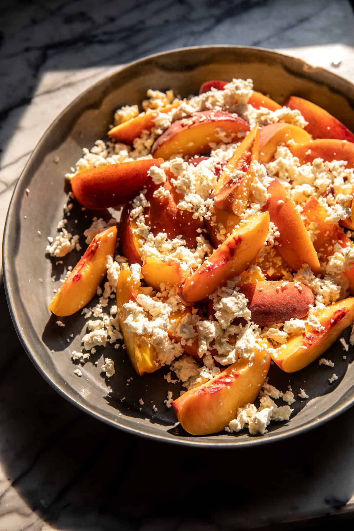 Garlic Oil Feta Dip with Peaches | halfbakedharvest.com