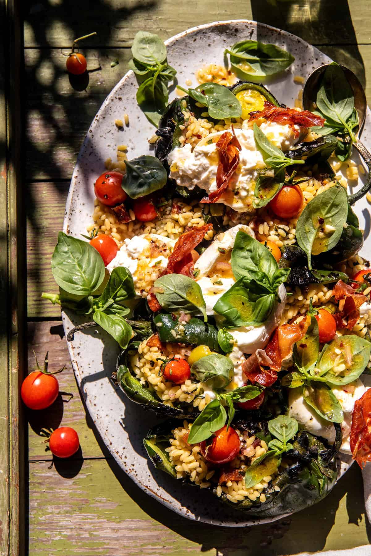 Italian Orzo Stuffed Peppers with Burrata | halfbakedharvest.com