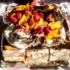 Peach Pretzel Ice Cream Cake | halfbakedharvest.com
