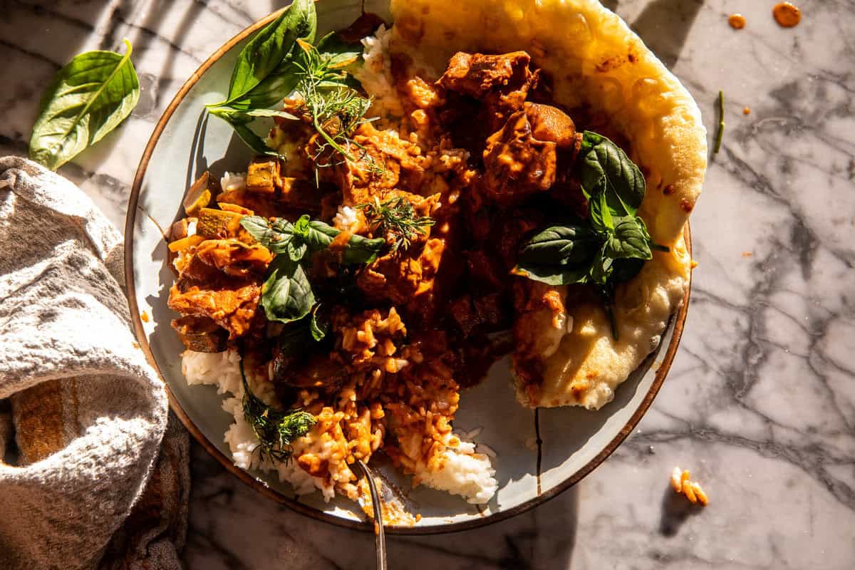 Crockpot Basil Butter Chicken | halfbakedharbest.com