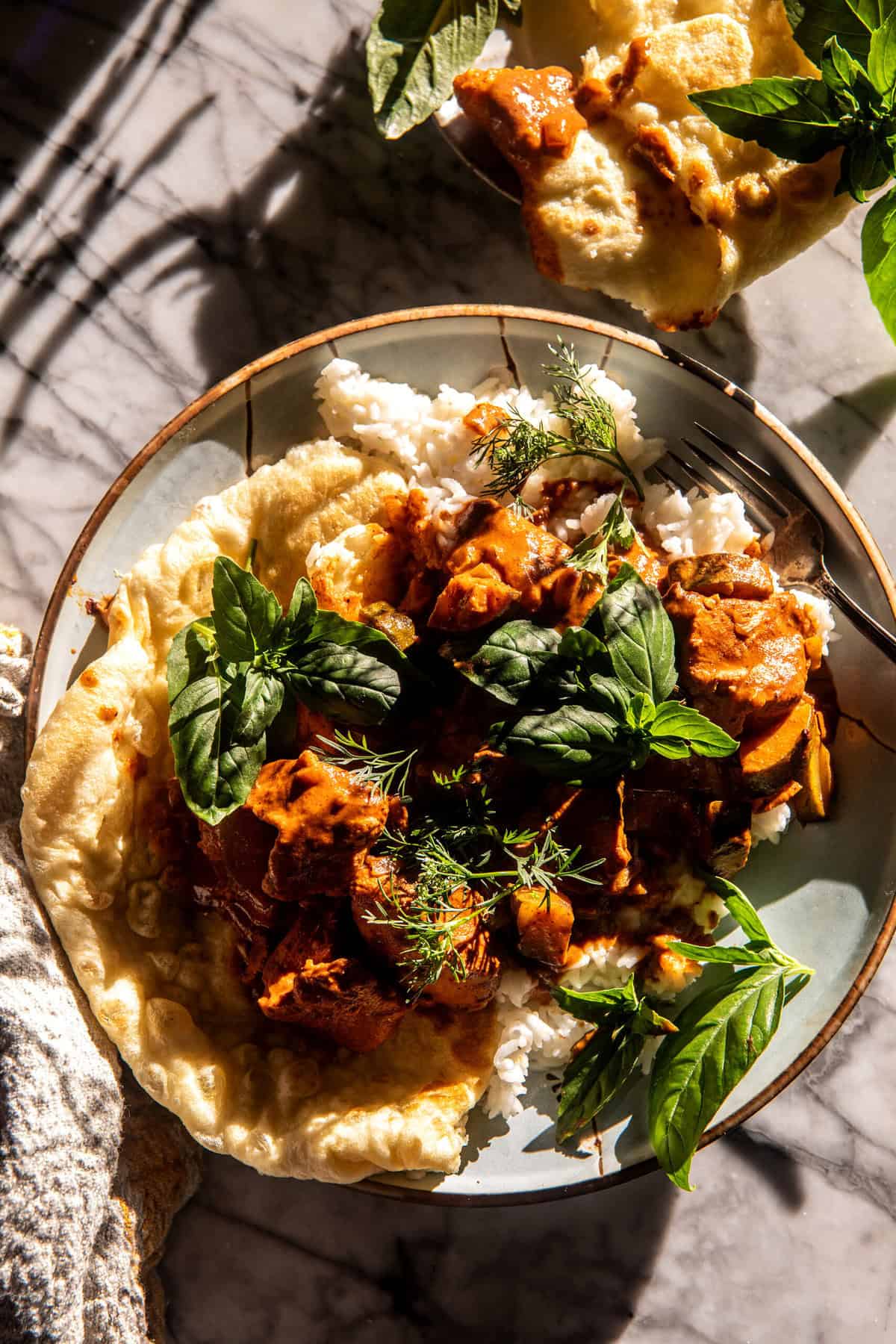 Crockpot Basil Butter Chicken | halfbakedharbest.com