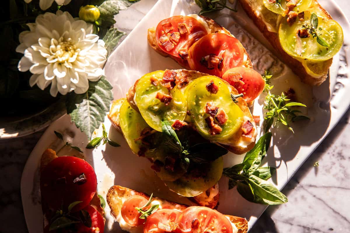 Open-face tomato Bacon Sandwich | halfbakedharvest.com