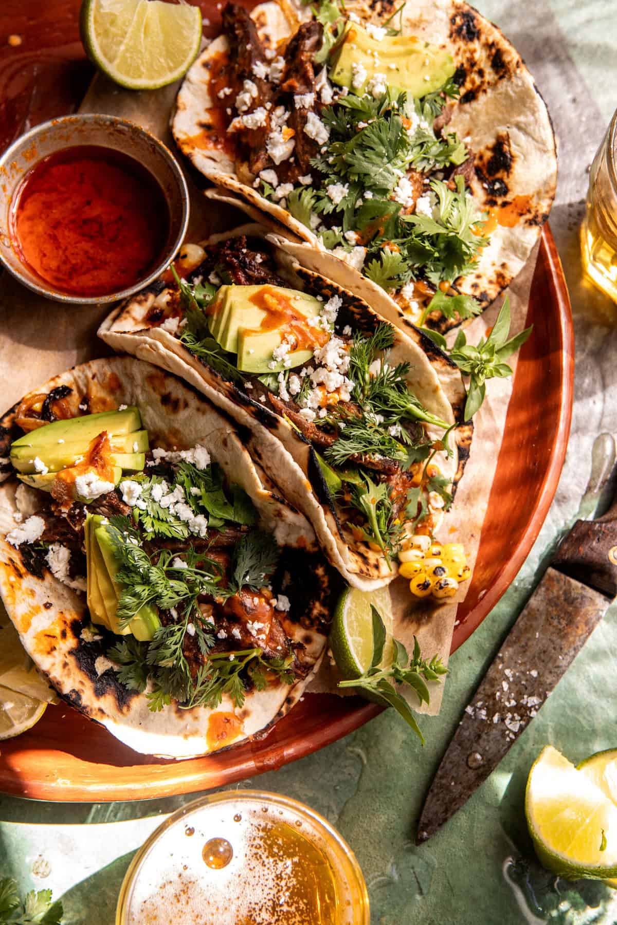 Sheet-Pan Steak and Chipotle Corn Tacos | halfbakedharvest.com