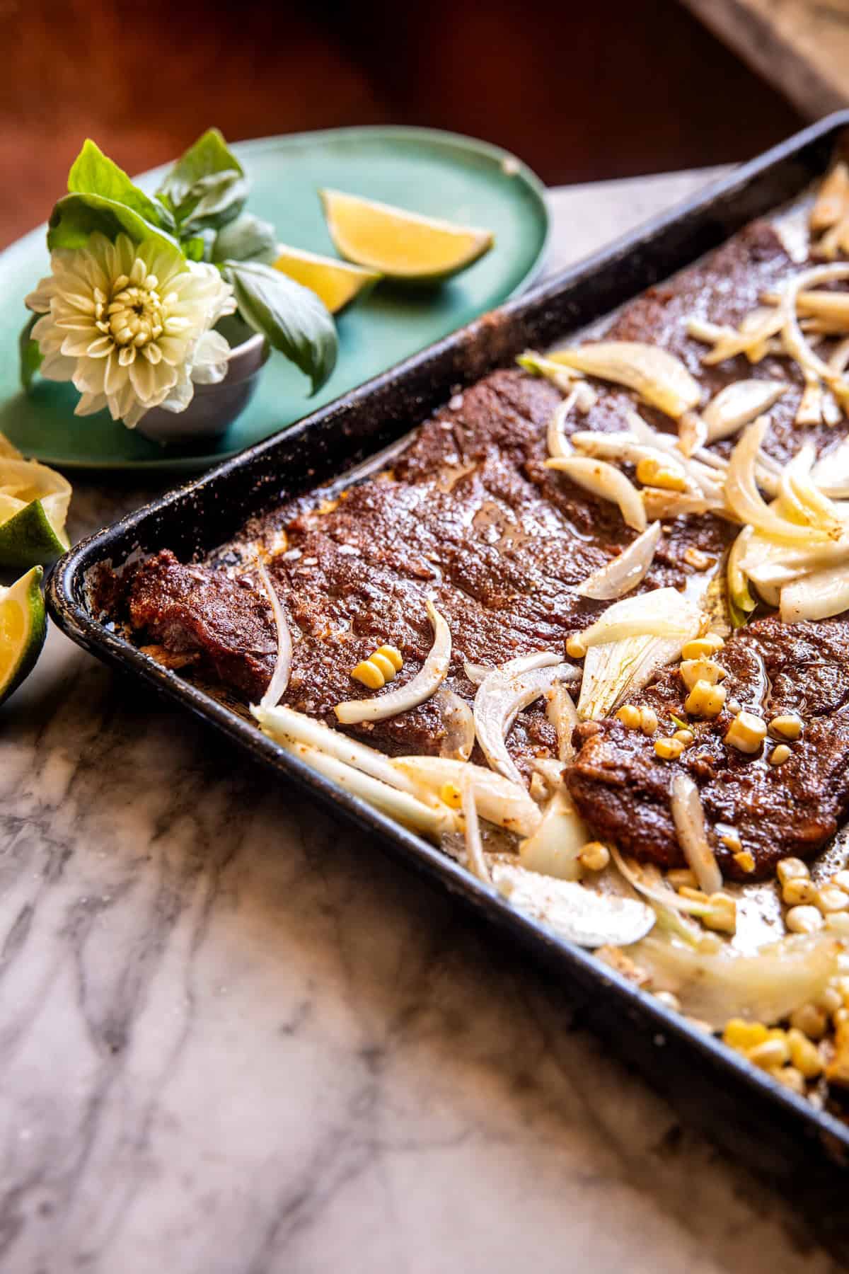 Sheet-Pan Steak and Chipotle Corn Tacos | halfbakedharvest.com