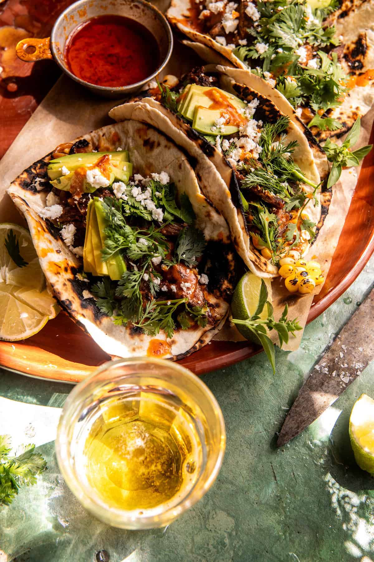 Sheet-Pan Steak and Chipotle Corn Tacos | halfbakedharvest.com