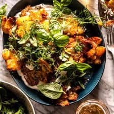 Sour Cream and Onion Smashed Potatoes | halfbakedharvest.com