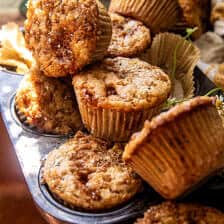 Swirled Caramel Brulée Zucchini Muffins | halfbakedharvest.com