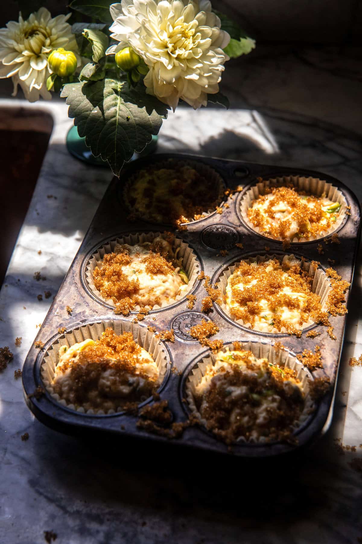 Swirled Caramel Brulée Zucchini Muffins | halfbakedharvest.com