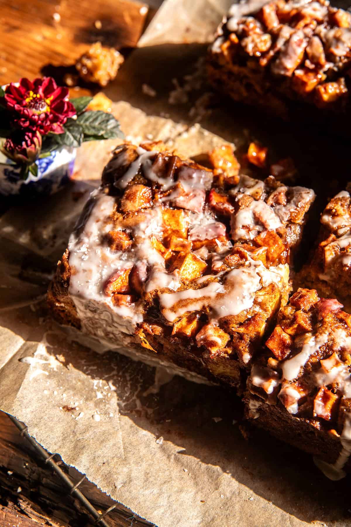 Glazed Honeycrisp Apple Fritter Cake | halfbakedharvest.com