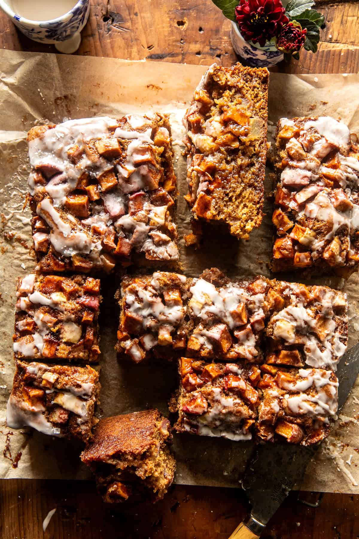 Glazed Honeycrisp Apple Fritter Cake | halfbakedharvest.com