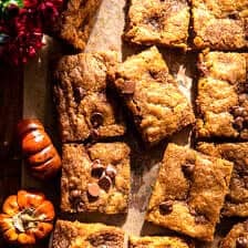 Cinnamon Swirl Chocolate Chip Pumpkin Bars | halfbakedharvest.com