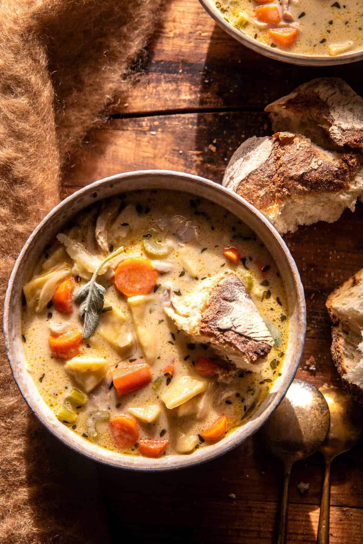 Creamy Homestyle Chicken Noodle Soup | halfbakedharvest.com