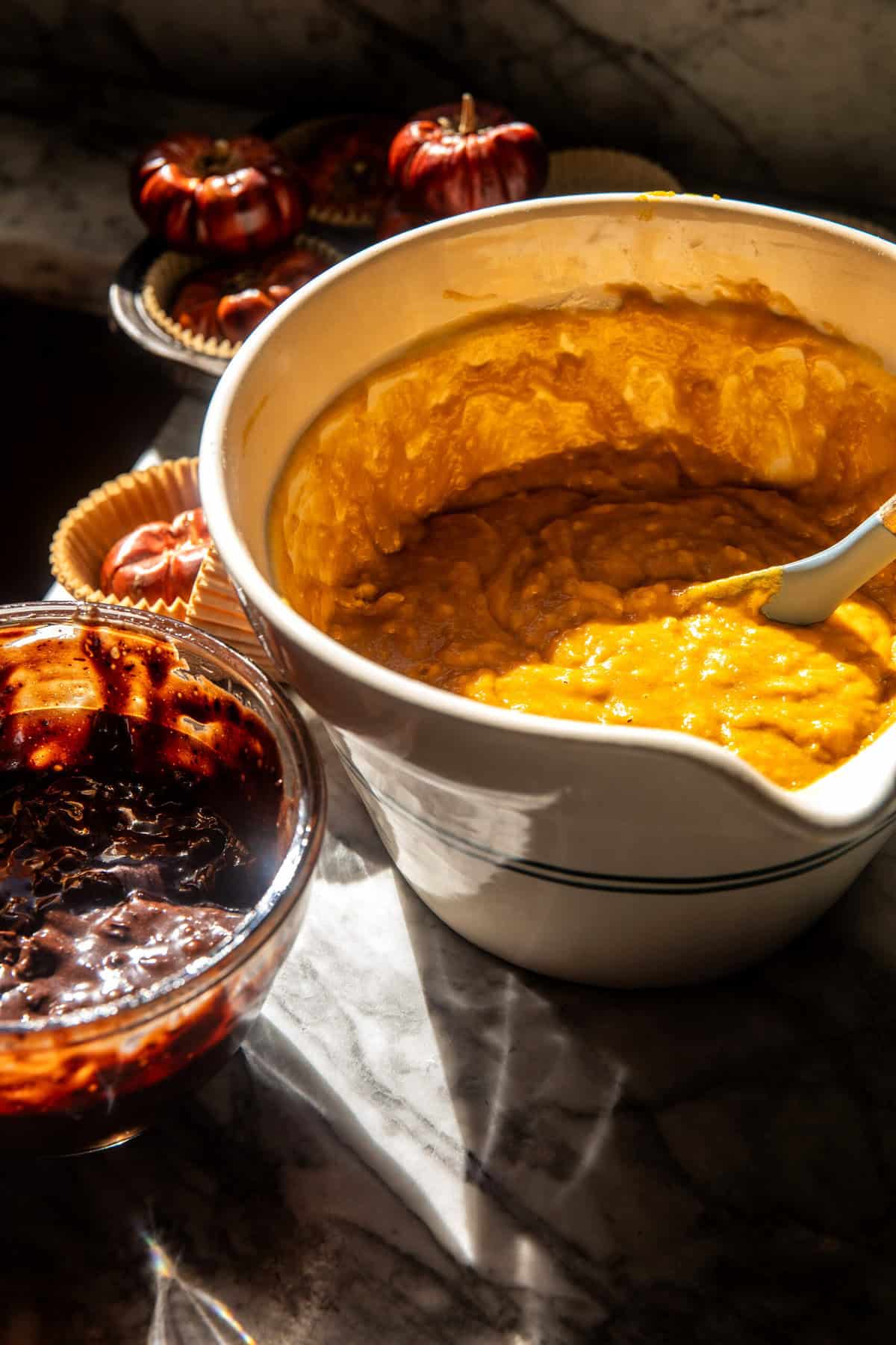 Molten Chocolate Pumpkin Muffins | halfbakedharvest.com