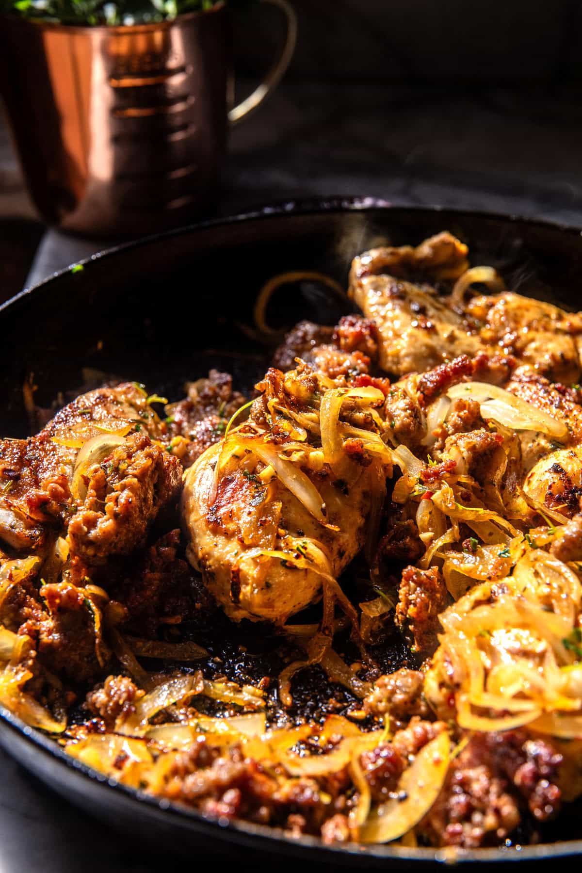 One Skillet Tuscan Chicken and Orzo | halfbakedharvest.com