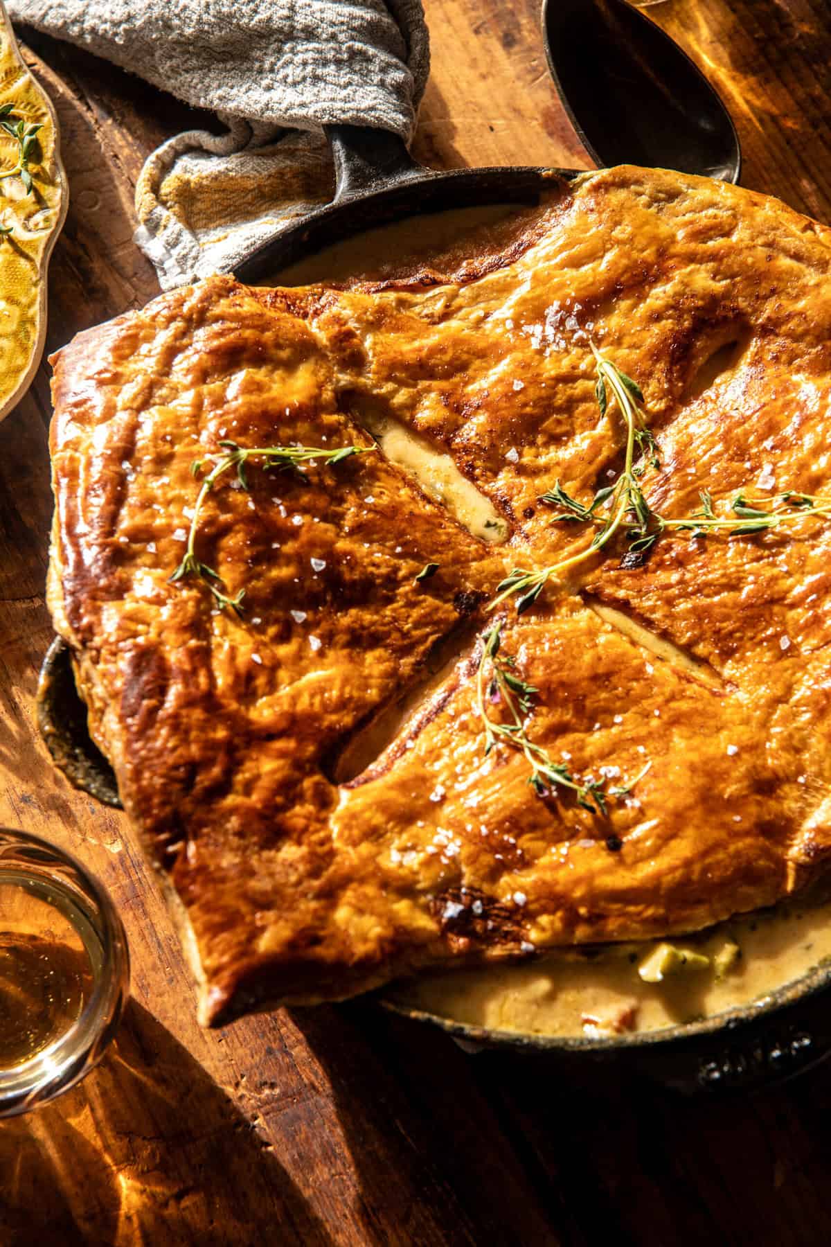 Skillet Broccoli Cheddar Chicken Pot Pie | halfbakedharvest.com