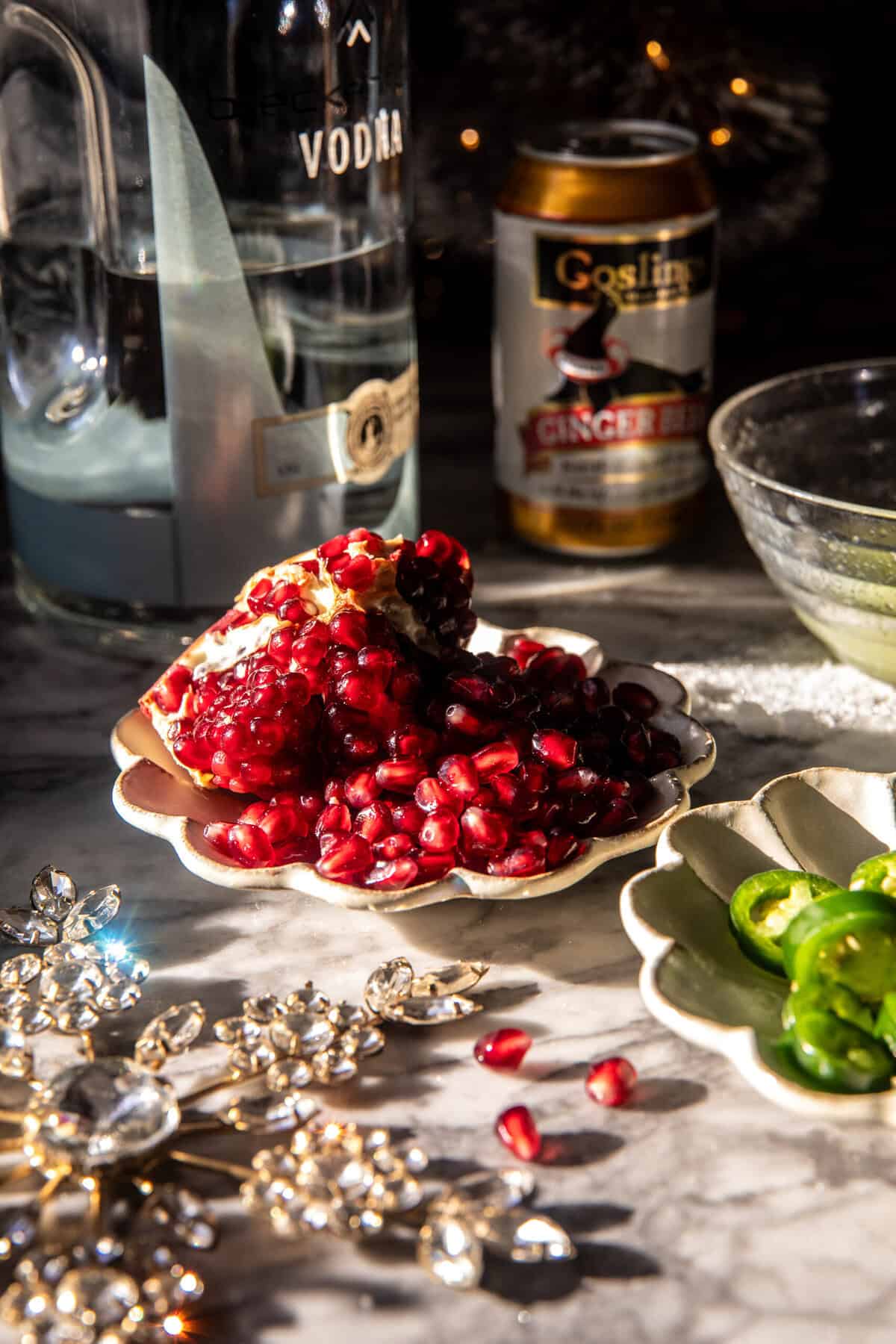Spicy Ginger Pomegranate Moscow Mule | halfbakedharvest.com