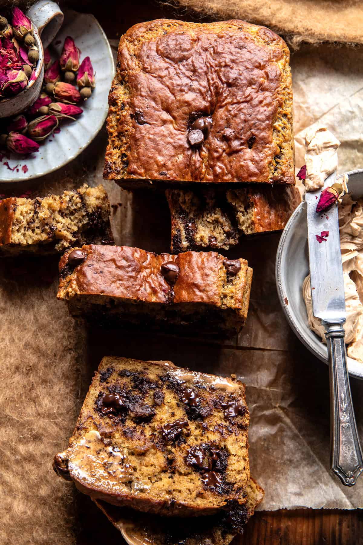 Chocolate Chunk Greek Yogurt Banana Bread | halfbakedharvest.com