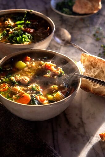 Crockpot Hearty Chicken and Rice Soup | halfbakedharvest.com