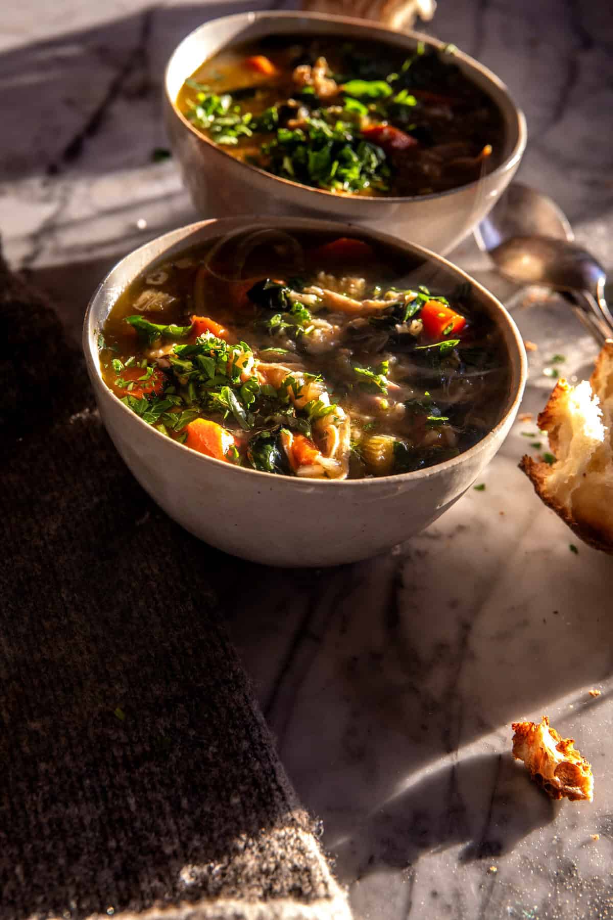 Crockpot Hearty Chicken and Rice Soup | halfbakedharvest.com