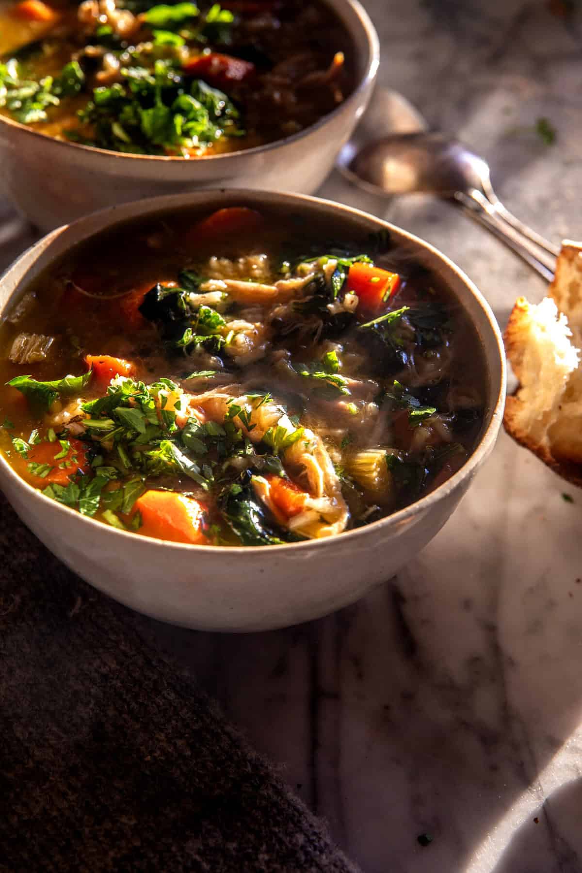 Crockpot Hearty Chicken and Rice Soup | halfbakedharvest.com