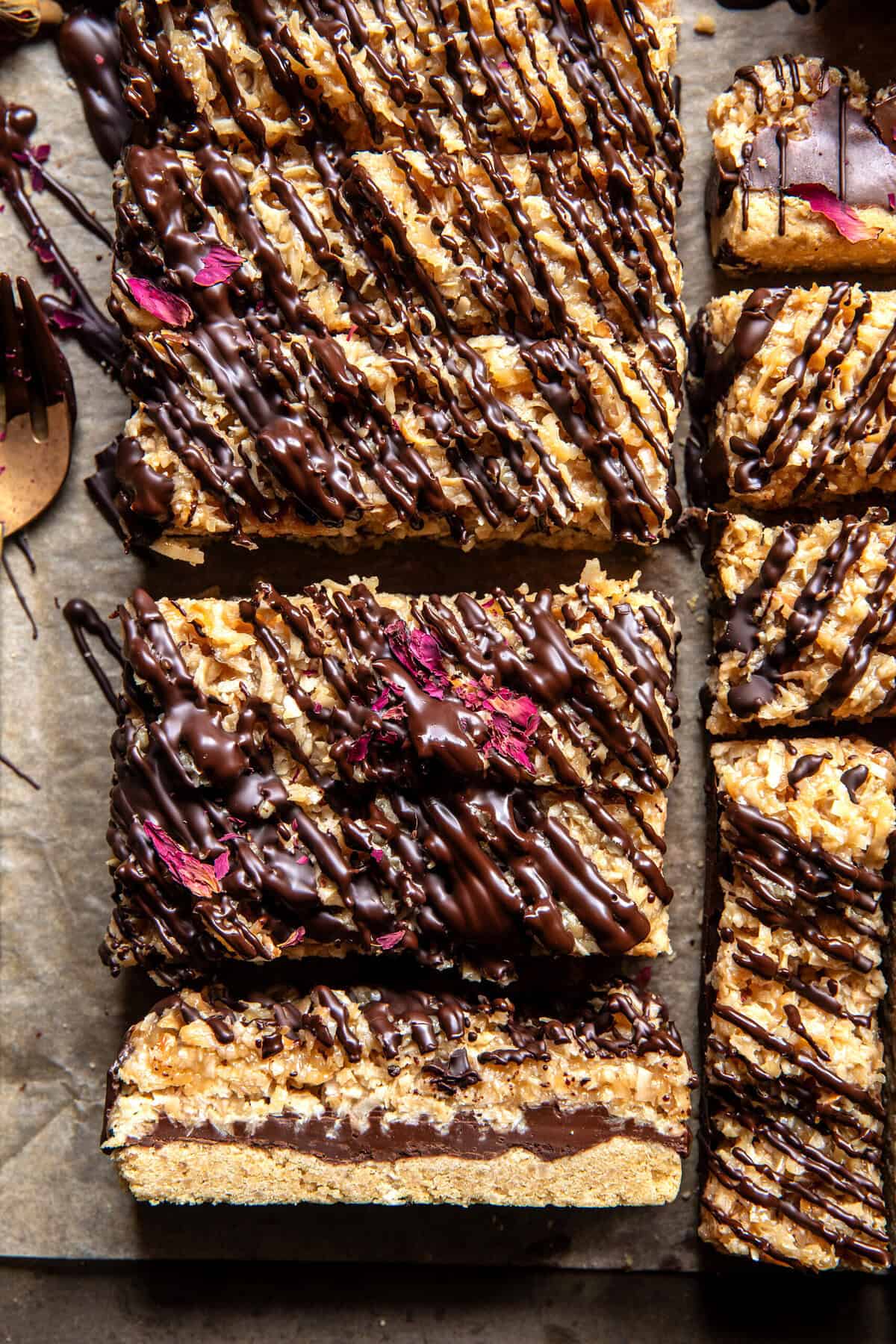 Samoa Cookie Bars | halfbakedharvest.com