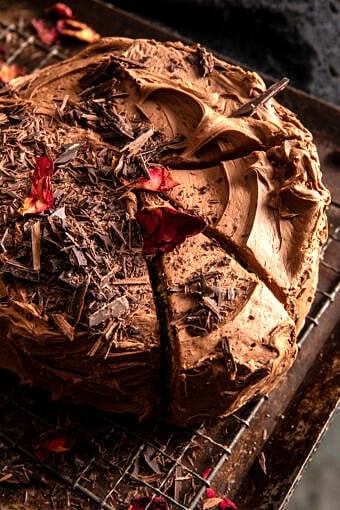 Brown Butter Banana Cake with Chocolate Caramel Frosting | halfbakedharvest.com