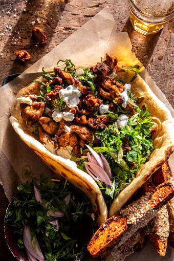 Curry Chicken Gyro and Tahini Sweet Potatoes | halfbakedharvest.com.com