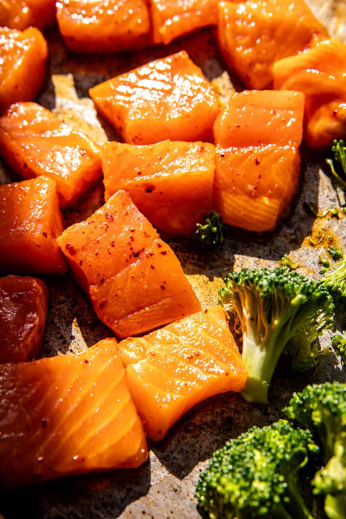 30 Minute Chili Honey Garlic Salmon Bowls | halfbakedharvets.com