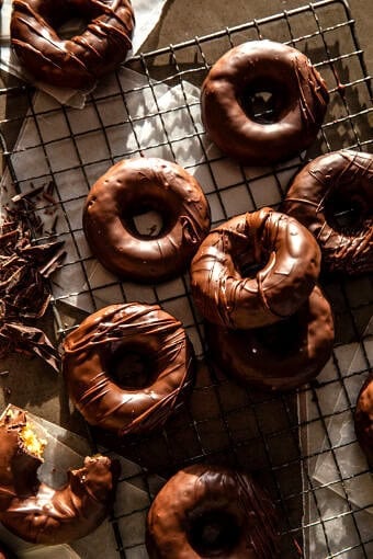 Homemade Baked Frosted Chocolate Donuts | halfbakedharvest.com