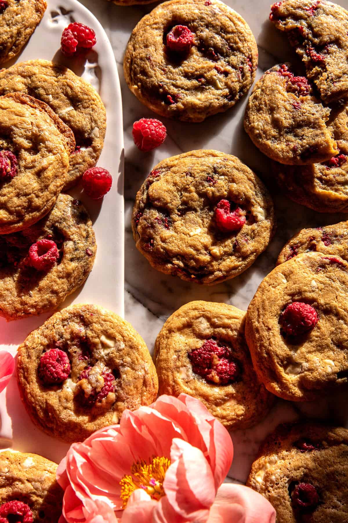Brown Butter Raspberry White Chocolate Cookies | halfbakedharvest.com