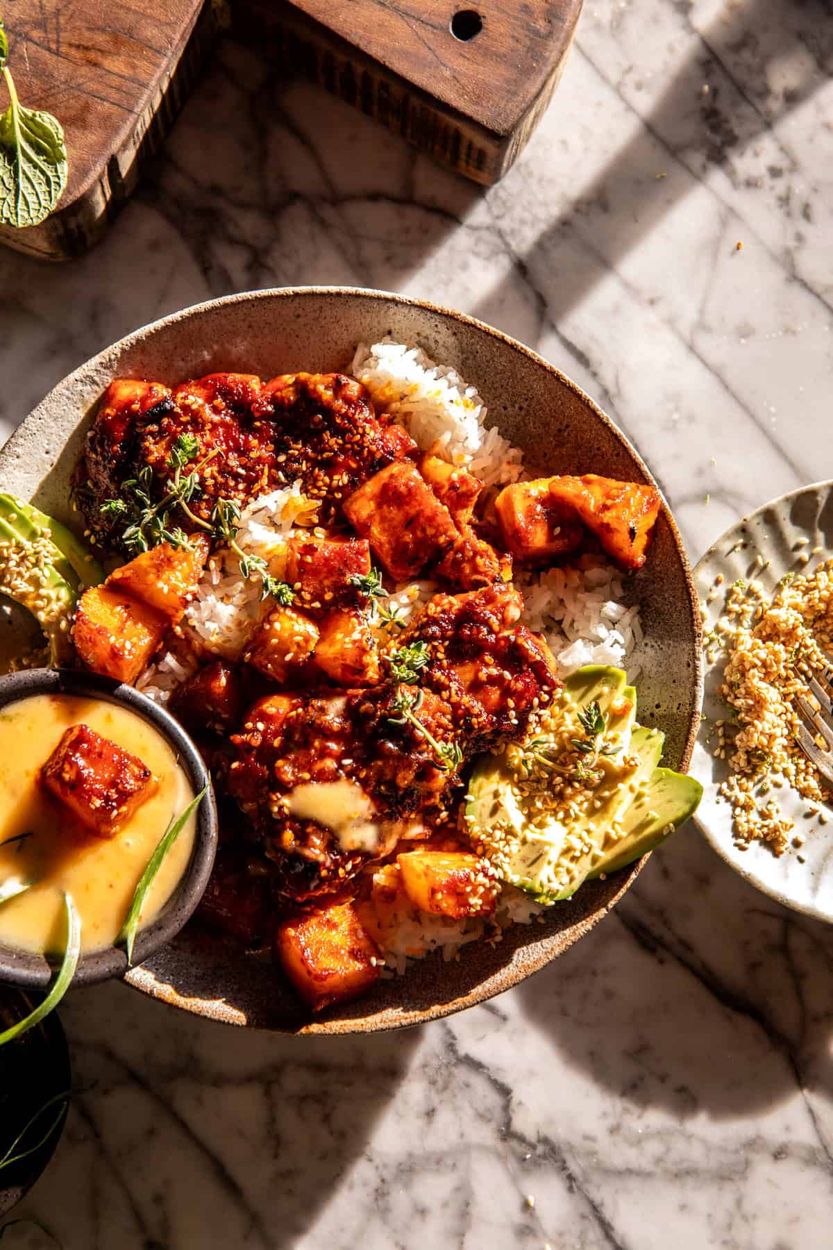 Chipotle Pineapple Chicken with Bang Bang Sauce | halfbakedharvest.com