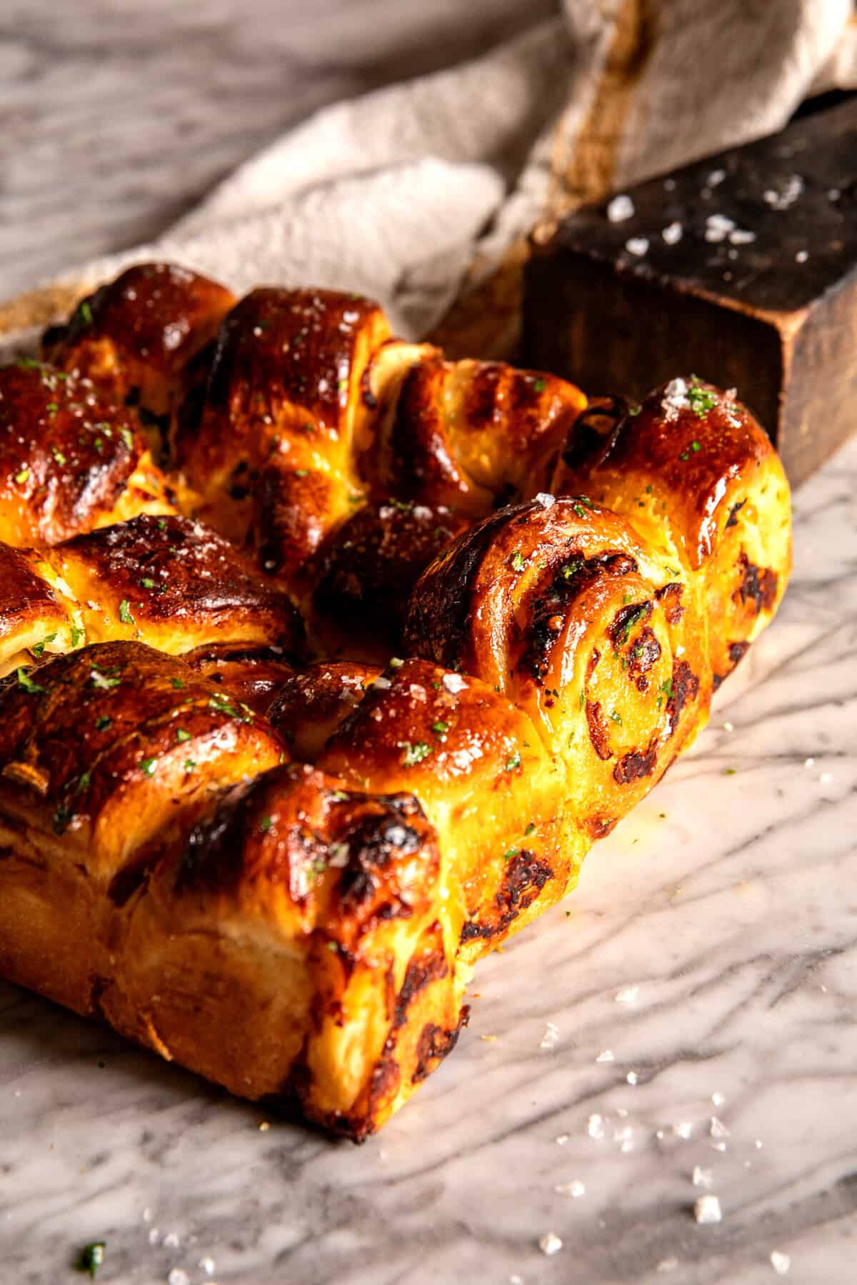 Salted Honey Butter Cheddar Brioche Rolls | halfbakedharvest.com