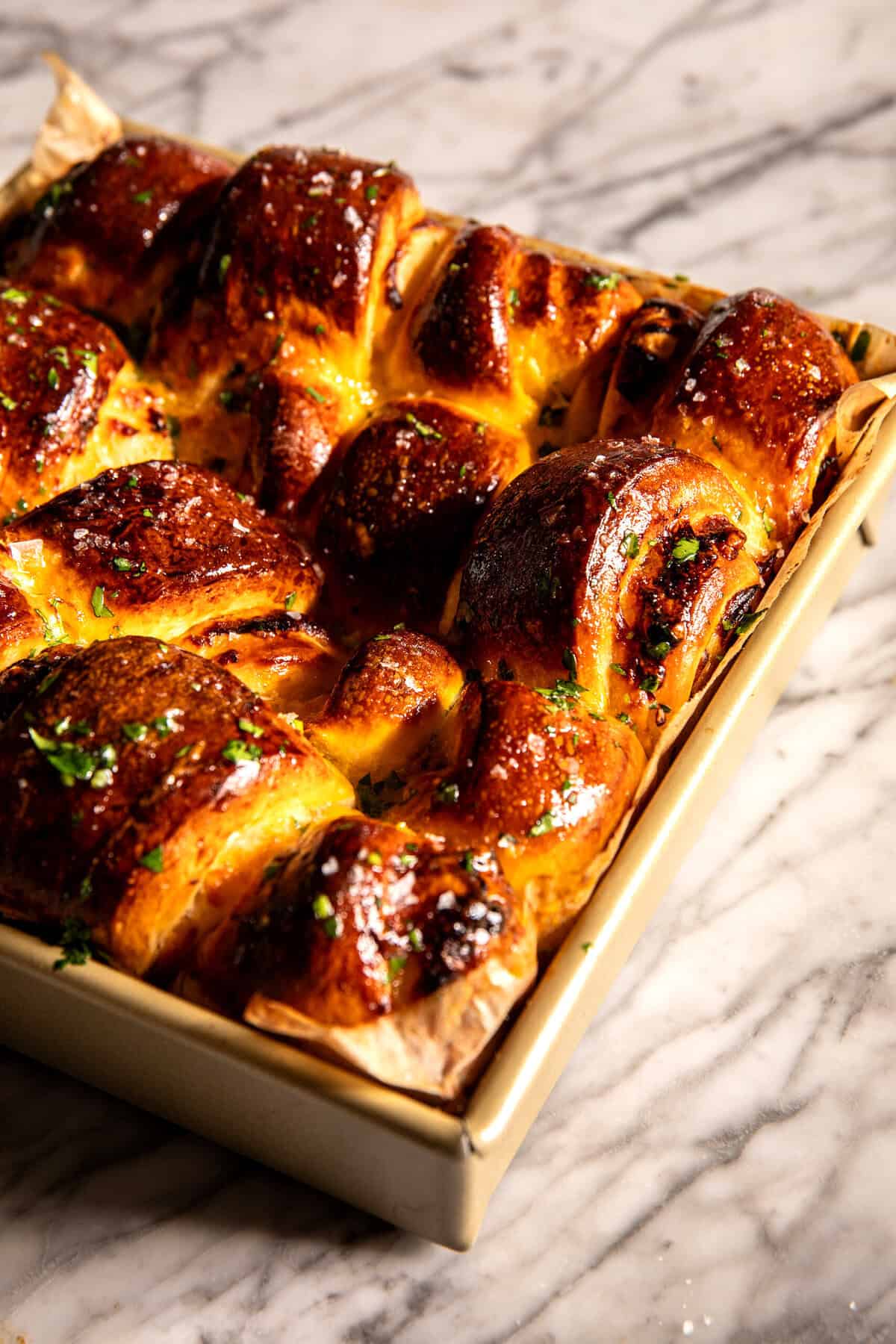 Salted Honey Butter Cheddar Brioche Rolls | halfbakedharvest.com