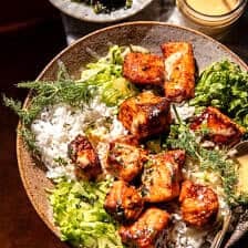 Spicy Honey Mustard Salmon Bowls halfbakedharvest.com