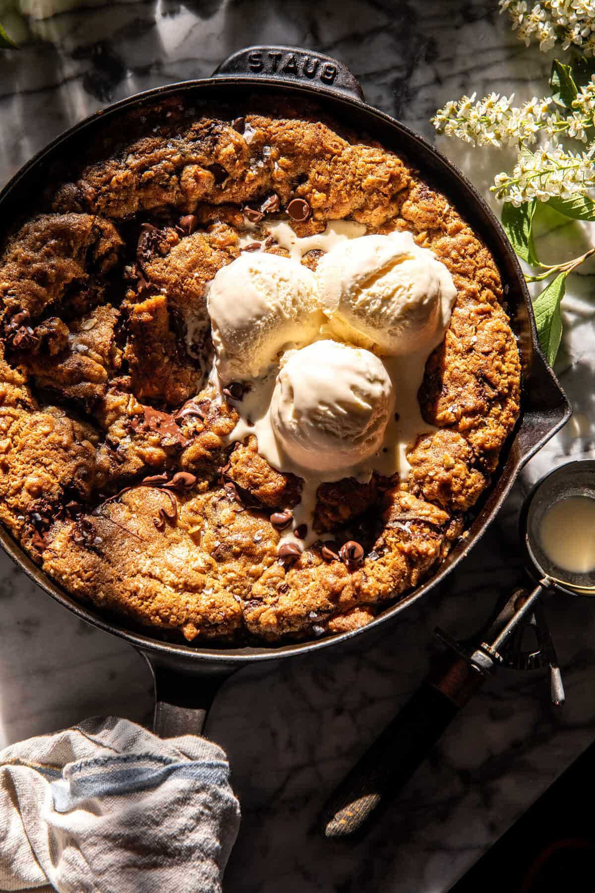 Chocolate Chunk Coconut Pecan Skillet Cookie | halfbakedharvest.com