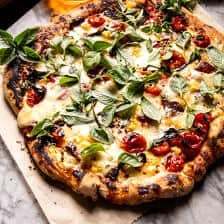 Bacon Goat Cheese Tomato Corn Pizza | halfbakedharvest.com