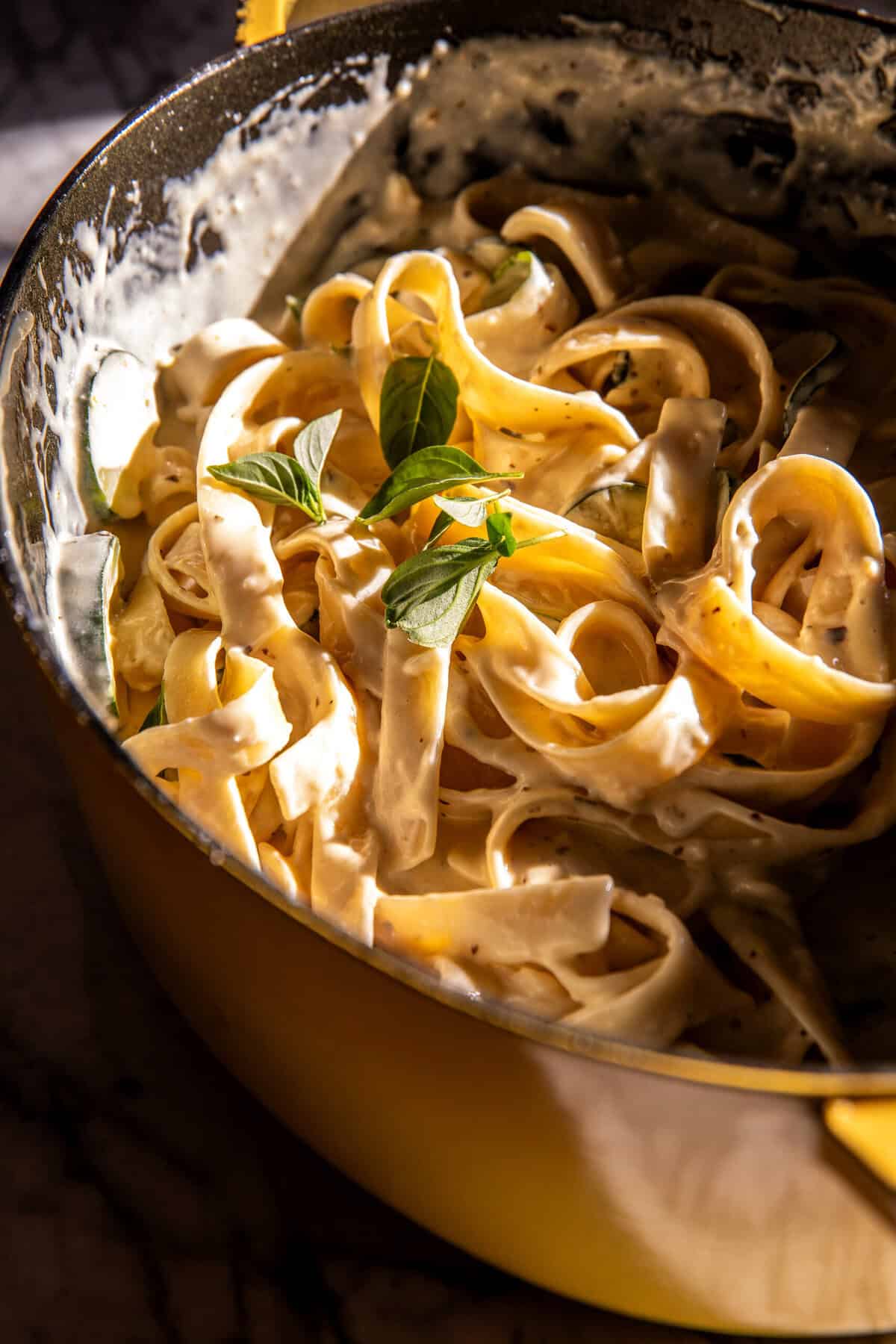 Simple Chicken Zucchini Alfredo Pasta | halfbakedharvest.com