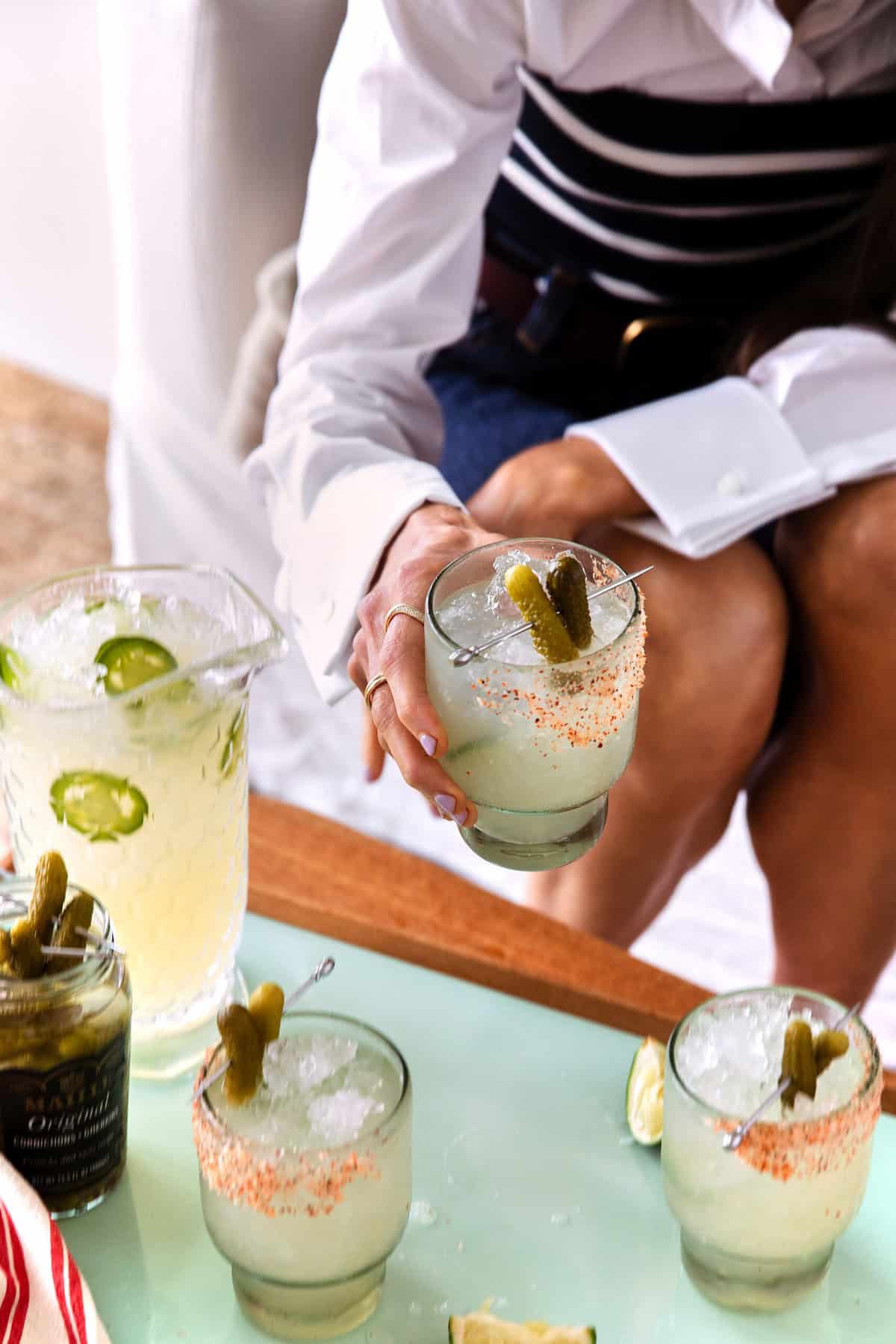 Spicy Pickle Margaritas | halfbakedharvest.com