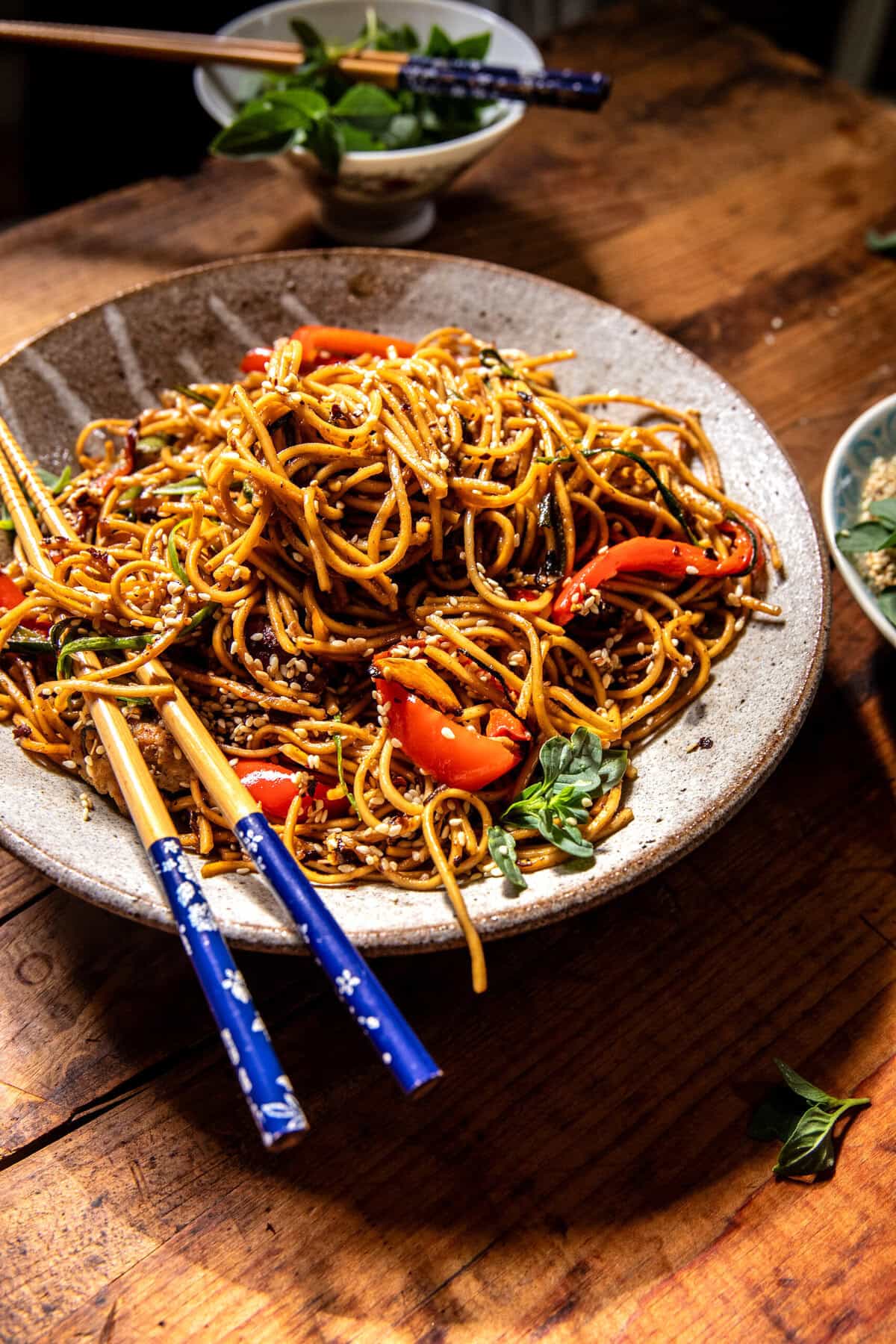 15 Minute Sesame Garlic Chicken Lo Mein | halfbakedharvest.com